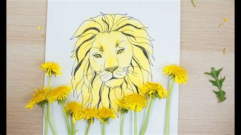 Dandelion Lion How To Color With Dandelions Youtube