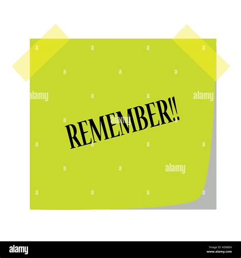 Remember Note On A Green Note Paper Vector Stock Vector Image And Art Alamy