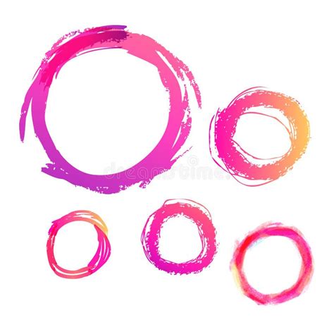 Set Of Hand Drawn Circles Vector Design Elements Colorful Simple