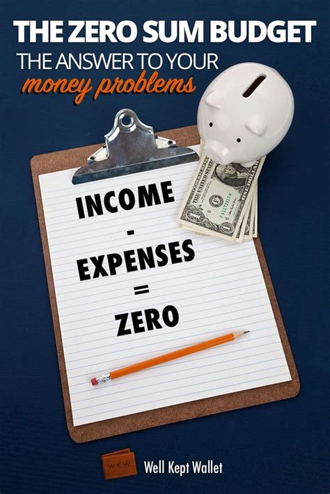 The Zero Sum Budget The Answer To Your Money Problems Online Budget