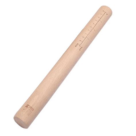 Natural Beech Wood Dough Roller Wooden Rolling Pin With Scale Fruugo No