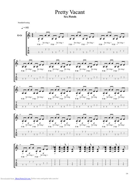 Pretty Vacant Guitar Pro Tab By Sex Pistols