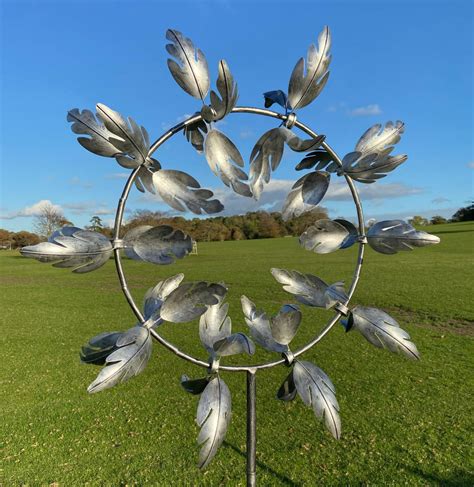 Richmond Silver Garden Wind Sculpture Spinner Marissas Garden And T