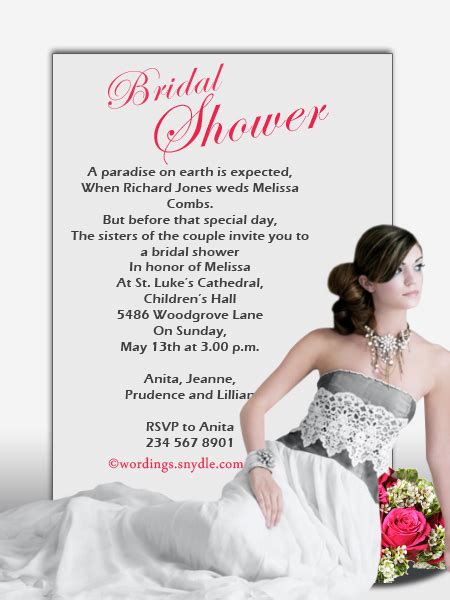 Bridal Shower Invitation Wordings Wordings And Messages