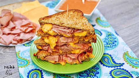 Air Fryer Grilled Ham And Cheese Sandwich Mess For Less