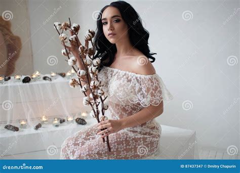 Brunette With Make Up In Dressing Gown Stock Image Image Of Lady Lovesick 87437347