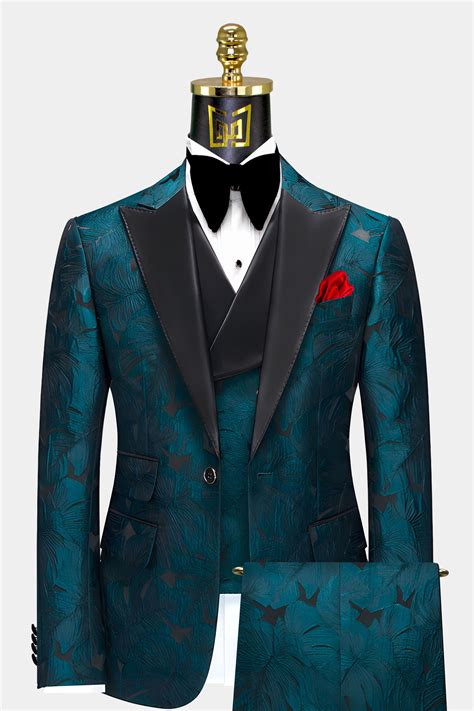Dark Teal Tuxedo Suit Dress Suits For Men Teal Suit Suit For Men