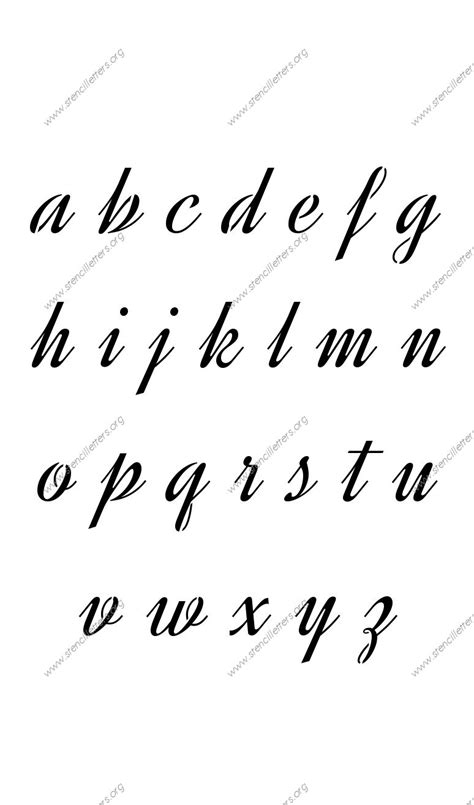 Retro Vintage Cursive Uppercase And Lowercase Letter Stencils A Z 14 To