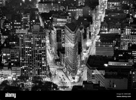Aerial Views Of The Flatiron Building Manhattan New York Usa Stock
