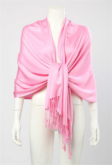 Pashmina Wrap Shawl Scarf Plain Pink Color Psh005 Yangtze Store