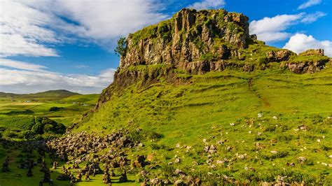 Scenic View Of The Fairy Glen On The Isle Of Skye Trotternish