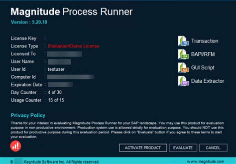 Activate Process Runner Process Runner