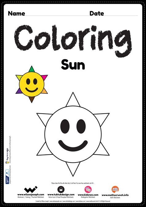 Sun Coloring Page Free Printable Pdf For Preschool Kids