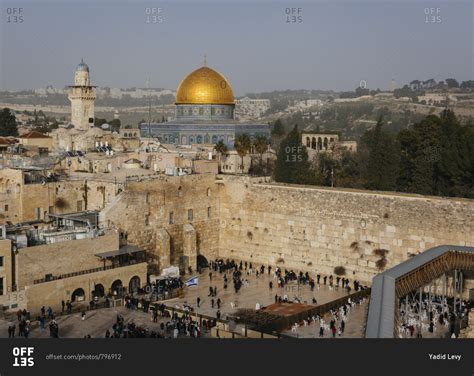 View Over The Wailing Wallwestern Wall And The Dome Of The Rock Mosque
