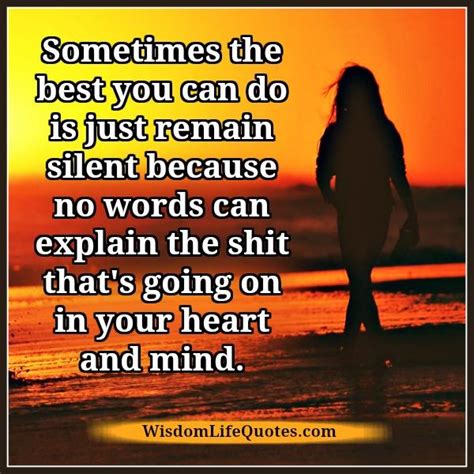 Sometimes The Best You Can Do Is Just Remain Silent Wisdom Life Quotes