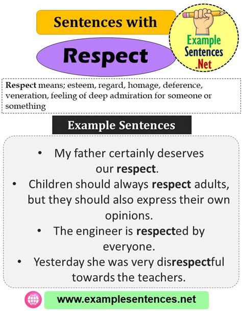 Sentences With Respect Definition And Example Sentences Example