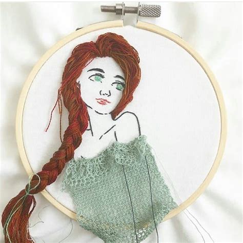 Embroidery Hair Style вышитые гладью девушки с объемными прическами Идеи и вдохновение в
