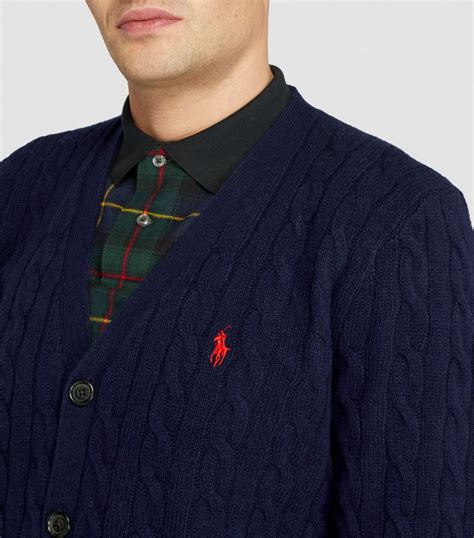 polo ralph lauren wool blend cable knit cardigan harrods ae