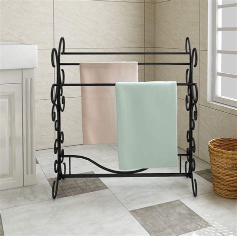 Homerecommend Free Standing Towel Rack 3 Bars Drying Rack