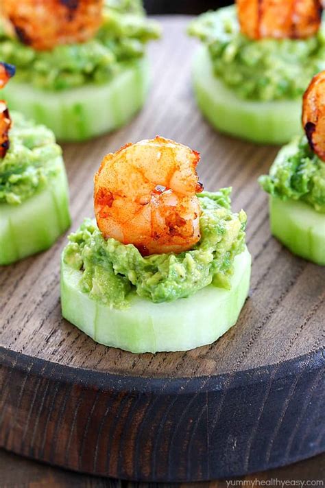 Low Carb Avocado Shrimp Cucumber Appetizer Yummy Healthy Easy