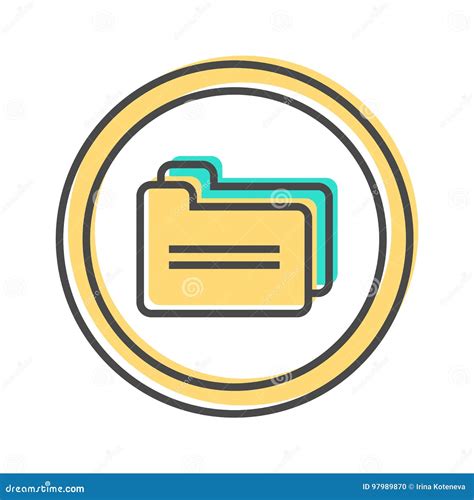 Data Sorting Icon With Document Folder Sign Stock Vector Illustration