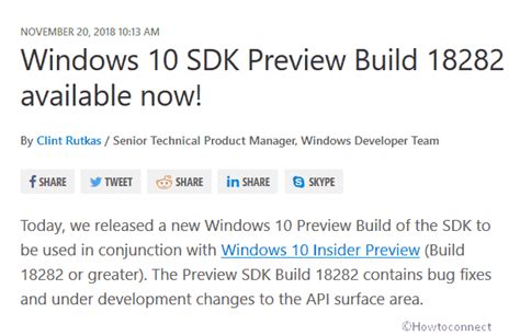 Windows 10 Sdk Preview Build 18282 Changes Details