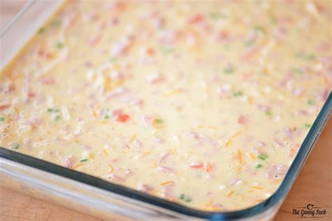 Bake at 350• for 45 min or until top springs back to touch. Ham and Potato Breakfast Casserole - The Gunny Sack