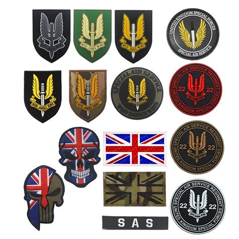 No438a Morale Velcro Patch Sas Badge On Black Union Flag British Army
