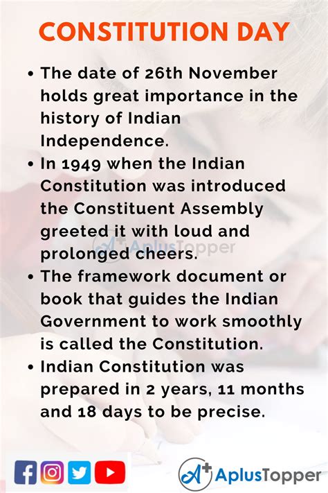 10 Lines On Constitution Day For Students And Children In English A