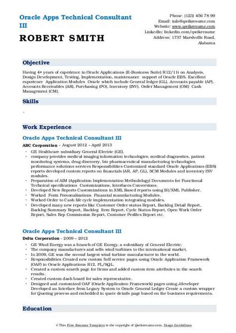 Click on the download button relevant to your (fresher, experienced). Oracle Apps Technical Consultant Resume Samples | QwikResume