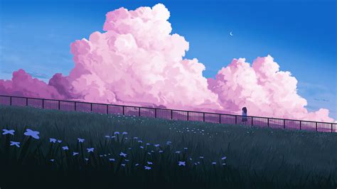 391748 Clouds Anime Scenery Art 4k Pc Wallpaper Mocah Hd