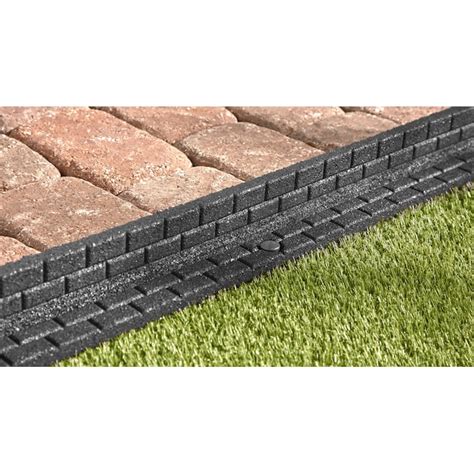 Rubberific Brickface 6 Pack 24 Ft Black Rubber Landscape Edging Section