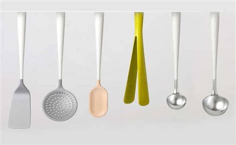 White can give your little kitchen the aura of spaciousness and while you're trying to redesign your small kitchen, do an online check for some great design ideas that don't require a huge budget for execution. Magnetic Cooking Utensils : Smool Kitchen Tools