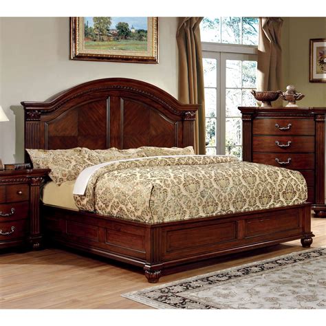 Furniture Of America Tamp Traditional Cherry Solid Wood Platform Bed In