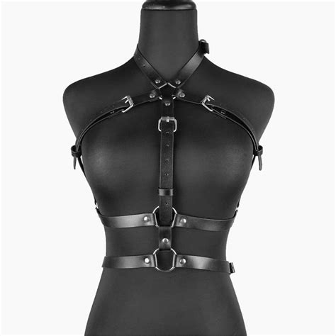 Fashion Trend Women Body Harness Erotic Bra Top Pu Handmade Leather Belts Gothic Bondage Sexy