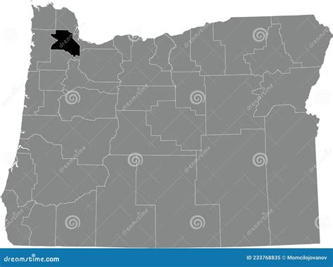 Location Map Of The Washington County Of Oregon Usa Stock Vector