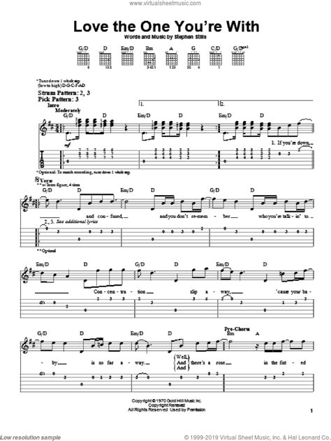 Love The One Youre With Sheet Music For Guitar Solo Easy Tablature