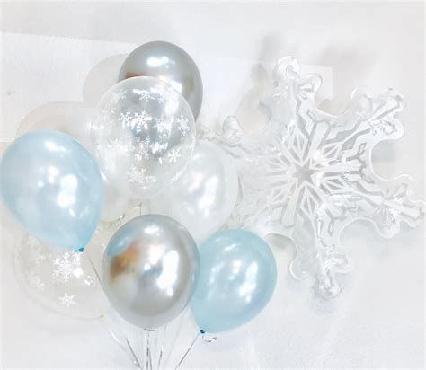 Snowflake Balloons Winter Wonderland Birthday Onederland 1st Etsy