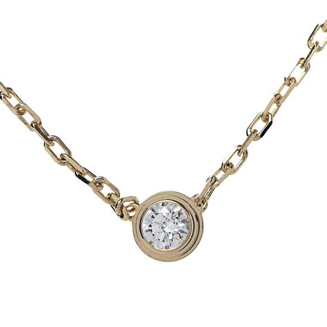 Cartier 18k Yellow Gold Diamond Sm Diamants Legers Pendant Necklace 499145