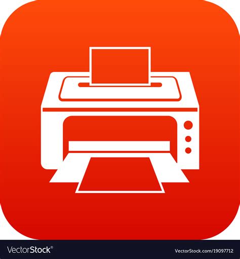 Printer Icon Digital Red Royalty Free Vector Image