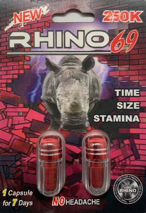 Rhino 69 Platinum 250k Men Sexual Supplement Enhancement Double Pill Rhino Platinum 7