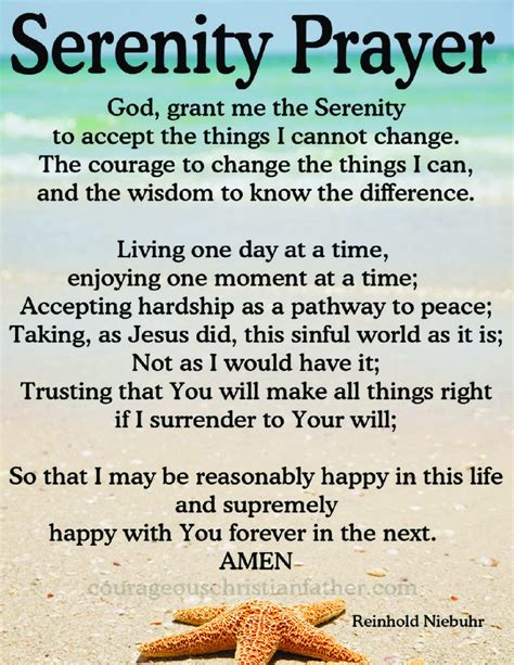 Serenity Prayer Courageous Christian Father