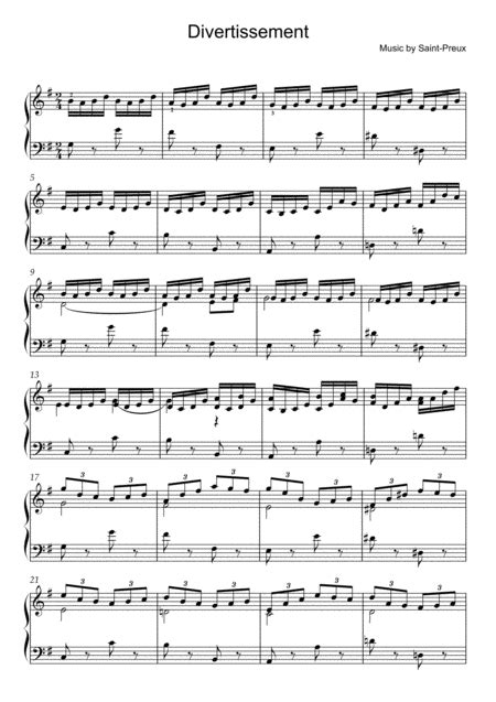 Divertissement Sheet Music Paul Scemama Piano Solo