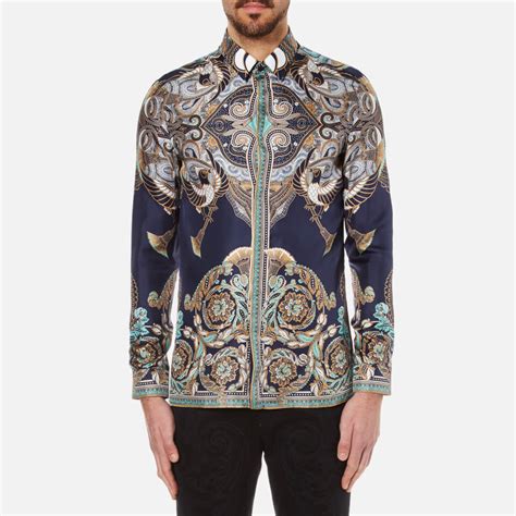An exclusive selection of women's and men's ready to wear, shoes, accessories and the iconic world of versace home. Versace Collection Men's Printed Silk Shirt - Navy Mens ...