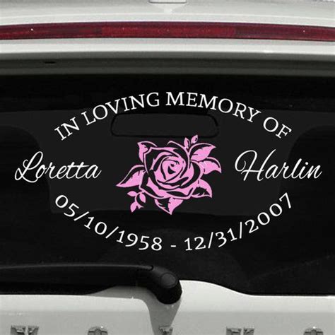Memorial Car Decal In Loving Memory Decal In Memory Of Mom In