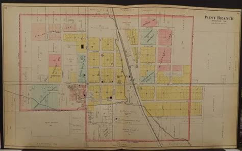 Iowa Cedar County Map West Branch 1901 Dbl Sidepg L1145 3196 Picclick