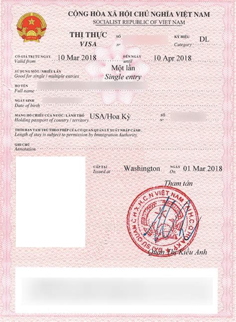Application Form For Vietnam Embassy Tourist Visa