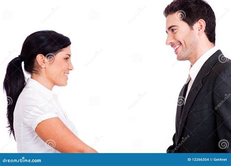 Business People Looking Each Other Stock Photo Image Of Holding