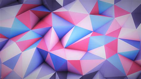Wallpaper Colorful Abstract 3d Symmetry Blue Triangle Pattern