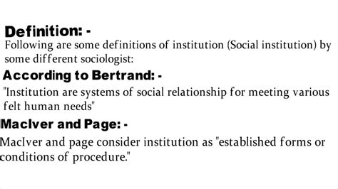 Social Institution Notes Social Institution Introduction Definition